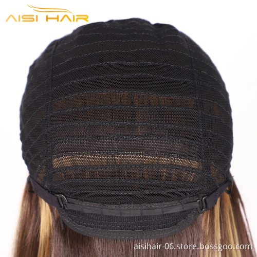 Aisi High colors hightlight to ship wholesale hot selling african cheap for black woman U part lace synthetic natural hair wigs